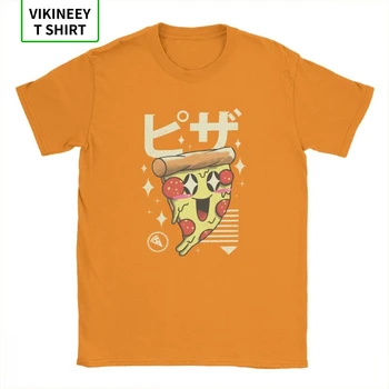 Kawaii Pizza Tricou Barbati Din Bumbac Tricouri Guler Rotund Alimente Drăguț Japoneză Tricou Haine Cu Maneci Scurte Tipărite
