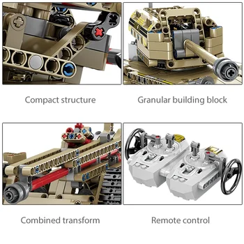 KAZI Jucării Control de la Distanță Rezervor Model Blocuri RC Auto Technic Cărămizi de Jucărie pentru Adulți cărămizi de construcție kituri Compatibile cu Lego