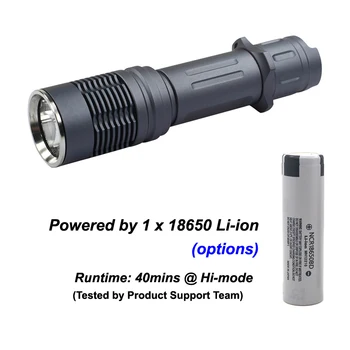 KDIY KF8 Luminus SST-40 1600 Lumeni 6-Mode LED Lanterna - Gri ( 1 x 18650 )