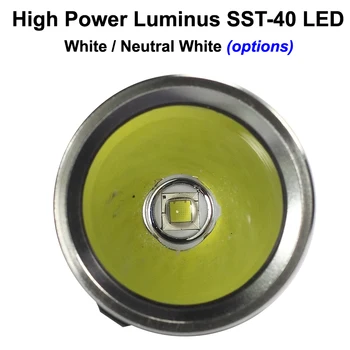 KDIY KF8 Luminus SST-40 1600 Lumeni 6-Mode LED Lanterna - Gri ( 1 x 18650 )