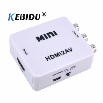 Kebidu compatibil HDMI Interfață Mini HD Video Converter Box HD AV/CVSB Video compatibil HDMI La AV Adaptor HDMI2AV