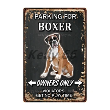 [ Kelly66 ] Animale de companie Caini Boxer, Bulldog Beagle Chihuahua Semne de Metal de Staniu Poster Decor Acasă Bara de Perete de Arta Pictura de 20*30 CM Dimensiune Dy102