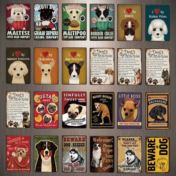 [ Kelly66 ] îmi Iubesc Boxer Reguli Waring Feriți-vă De Câine Metal Semn Tin Poster Decor Acasă Bara de Perete de Arta Pictura de 20*30 CM Dimensiune Dy69