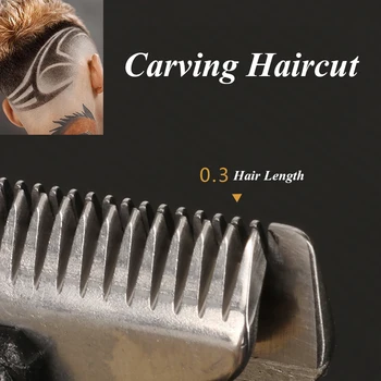 Kemei Electric Pro Li Foarfece Frizer 0mm Părul Tuns Profesional de Tuns aparat de Ras Sculptură Păr Barbă Mașină Instrument de Styling