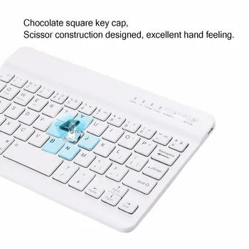 Kemile Ultra Slim Wireless Portabil Bluetooth din Aluminiu, Tastatura cu Micro Port de Încărcare pentru IOS, Android Tablet PC cu Windows