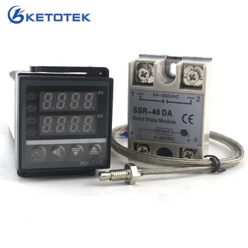 Ketotek Dual Digital PID Controler de Temperatura Termostat REX-C100 termocuplu K SSR 40A SSR-40DA 110V 220V Programabile