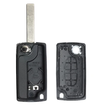 Keyecu 2 / 3 Butoane Flip Key Remote Shell Caz Acoperire HU83 Lama pentru Peugeot 107 207 307 308 407 408 cu sau Fără Suport Baterie