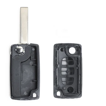 Keyecu 2 / 3 Butoane Flip Key Remote Shell Caz Acoperire HU83 Lama pentru Peugeot 107 207 307 308 407 408 cu sau Fără Suport Baterie