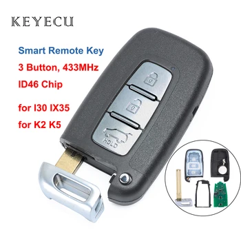 Keyecu Inteligent de la Distanță Cheie de Intrare fără cheie Telecomanda 3 Butoane 433MHz Cu Cip ID46 pentru I30 Hyundai IX35 pentru Kia K2 K5 Noul Sportage