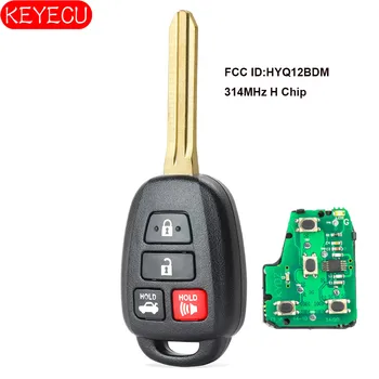 KEYECU Telecomanda Cheie Auto 4 Buton pentru Toyota Camry -2017, Rav4 2013 -2016 Fob H Cip FCC ID: HYQ12BDM