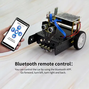 Keyestudio KEYBOT Codificare Programabile Educație Robot Kit Auto + Manual de Utilizare Pentru Arduino STEM Grafic de Programare