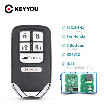 KEYYOU Pentru Honda Odyssey Driver 2016 2017 Auto Inteligent Cheie 313.8 Mhz 6 5+1 Butoane ID47 Chip FCCID KR5V1X FSK