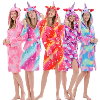 Kigurumi Unicorn Cu Gluga Pentru Adulti, Halate De Baie Curcubeu Halat De Baie Animal Pentru Fete Pijama, Cămașă De Noapte Pentru Adulti Femei Pijamale