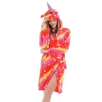 Kigurumi Unicorn Cu Gluga Pentru Adulti, Halate De Baie Curcubeu Halat De Baie Animal Pentru Fete Pijama, Cămașă De Noapte Pentru Adulti Femei Pijamale