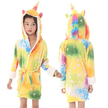 Kigurumi Unicorn Cu Gluga Pentru Copii Halat De Baie Copil Curcubeu Desene Animate De Animale Halat De Baie Băieți Fete Pijamale Copii, Pijamale Cămașă De Noapte