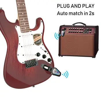 KIMAFUN M-G207 Reîncărcabilă, fără Fir de 2,4 GHz Sistem de Chitară - Digital Transmițător Receptor pentru Chitara Electrica Bass, Vioară