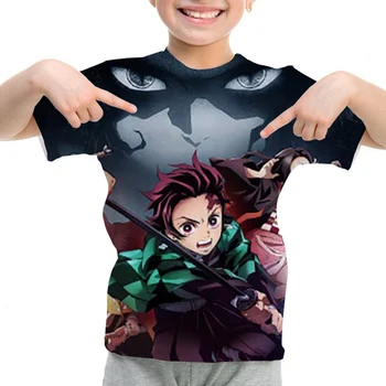 Kimetsu Nu Yaiba Tricou Copii Amuzant Demon Blade Anime Lama de Duhul Copii Anime Tshirt Graphic T-shirt pentru Copii Topuri Tee Haine