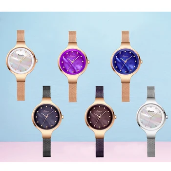 KIMIO Brand Vintage Femeie Ceasuri Țese Plasă din Oțel Inoxidabil Curea Doamnelor Rochie Ceas Pentru Femei Cu Cutie horloge dames montre