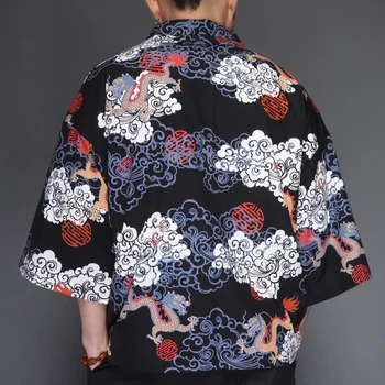 Kimono japonez cardigan barbati haori yukata de sex masculin samurai costum de haine kimono jacket mens kimono tricou yukata haori TA475