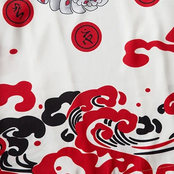 Kimono Japonez Jacheta Fantomă Bărbați Valuri Tipărite Față Deschide Haine De Vară 2020 Harajuku Japonia Streetwear Tricouri Largi Îmbrăcăminte Subțire