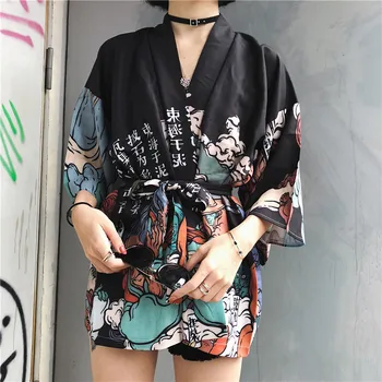 Kimono Streetwear Tradiționale Cardigan Samurai Yukata De Sex Feminin De Vară De Protecție Solară În Vrac Subțire Kimono Japonez Din Asia Haine Noi