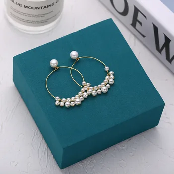 Kinel 2020 Nou Fierbinte de Vânzare la Modă Argint 925 Mare Perla Picătură Cercei pentru Femeile Nunta Logodna Bijuterii