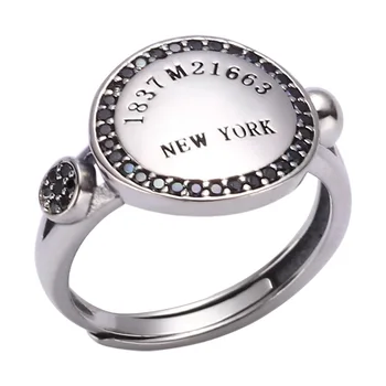 Kinel 2020 Nou Inel de Epocă Reală Argint 925 Round Design Deschis scrisori Inel pentru Femei Partid Argint Bijuterii Cadouri