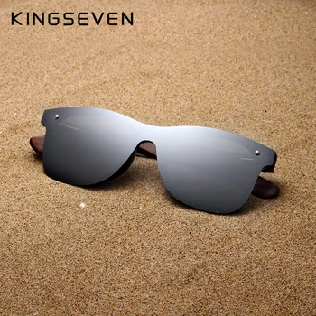KINGSEVEN 2021 Handmade Serie Bărbați ochelari de Soare Polarizat de Nuc din Lemn Oglindă Ochelari Femei Vintage Oculos de sol Cu Lemn de Caz