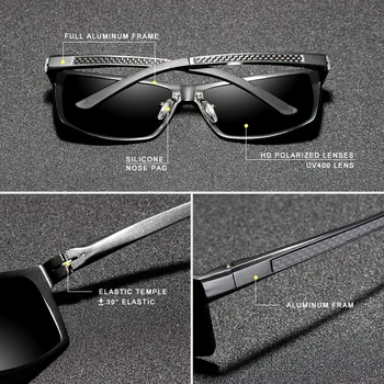 KINGSEVEN Design de Brand din Aluminiu ochelari de Soare Polarizat Om de Conducere Nuante de Gri Pătrat Ochelari de Soare Pentru Barbati Unisex Masculin Oculos
