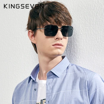 KINGSEVEN Semi-fără ramă Bărbați 180° Întinde Temple Design Aliaj ochelari de Soare Polarizat de Brand Nou de Epocă Femei Ochelari de Soare Ochelari