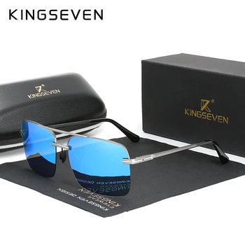 KINGSEVEN Semi-fără ramă Bărbați 180° Întinde Temple Design Aliaj ochelari de Soare Polarizat de Brand Nou de Epocă Femei Ochelari de Soare Ochelari