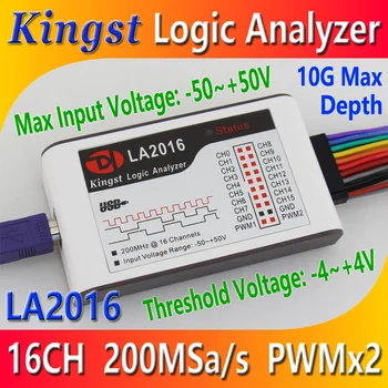 Kingst LA2016 USB Analizor Logic 200M max rata de eșantionare,16Channels,10B probe, MCU,BRAȚ,FPGA instrument de depanare, software-ul în engleză