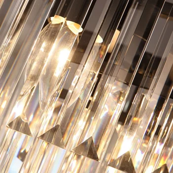 KINLAMS Moderne Dreptunghiulară Luciu de Cristal Candelabru Lumina Semiflush Muntele de Cristal, Candelabre, Corpuri de Iluminat Pentru Camera de zi