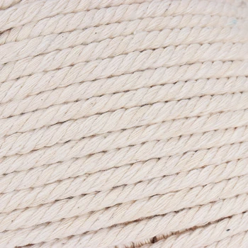 KiWarm 4mmx100m Naturala Bej Moale de Bumbac Răsucite, Cablul de Ambarcațiuni Macrame Șir Coarda Manual DIY Leagă Firul Frânghie