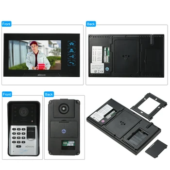 KKmoon de 7 inch cu Cablu Video Ușa Telefon Vizual Interfon Video cu Două sensuri Interfon Audio Amprenta Cu Camera IR de Exterior, rezistentă la apă