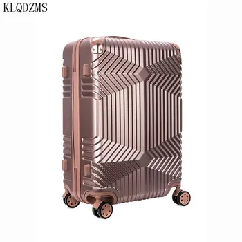 KLQDZMS 20/24/28inch Retro bagaje rulare spinner trave valiza pentru barbati femei ABS＋PC sac de cărucior pe roți