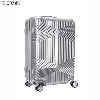 KLQDZMS 20/24/28inch Retro bagaje rulare spinner trave valiza pentru barbati femei ABS＋PC sac de cărucior pe roți