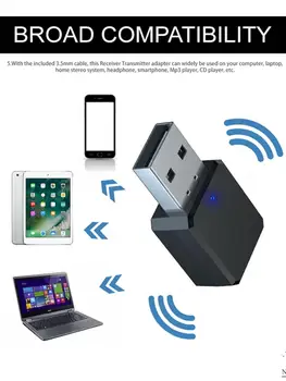 KN318 Imbunatatita Bluetooth 5.1 Receptor Audio RCA-3.5 mm AUX Jack USB Dongle Muzica Adaptor Wireless Pentru PC-uri Auto TV Căști
