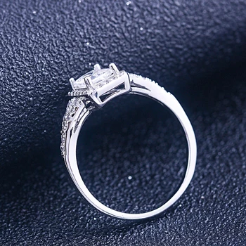 Knobspin De Lux Argint 925 Nunta Inele De Logodna Pentru Femei Spumant Ridicat De Carbon Diamant Bijuterii Fine En-Gros