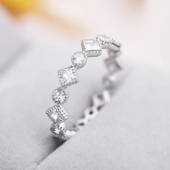Knobspin De Moda Argint 925 Inele De Logodna Pentru Femei De Înaltă Carbon Diamant Partid Bine De Bijuterii Cadou