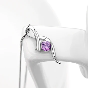 KOFSAC 2020 Feminin 925 Sterling de Argint Colier Rafinat Geometrice Alb Cristal Violet Coliere Pentru Femei Logodna Bijuterii
