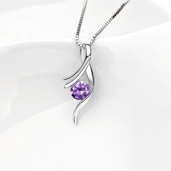 KOFSAC 2020 Feminin 925 Sterling de Argint Colier Rafinat Geometrice Alb Cristal Violet Coliere Pentru Femei Logodna Bijuterii