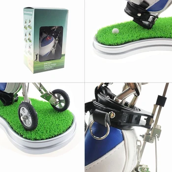 KOFULL Mini Golf Cărucior Suport Stilou Decor de Birou din Piele PU Noutate Cadou
