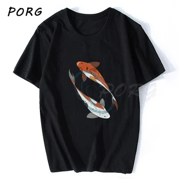 Koi de Pește Enso Topuri Funny T-shirt Graphic Teuri Harajuku Barbati Tricou Gotic Maneca Scurta Tricou Prietenul Cadou Haine Supradimensionate