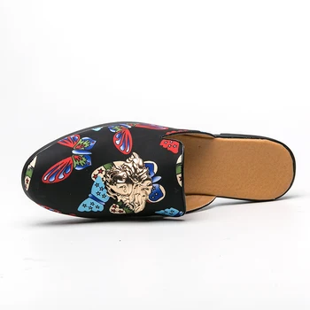 KONG NIAN Brand de vară stil nou catâri pantofi pentru bărbați de moda de lux de imprimare Zapatillas Hombre Pantofi Casual Jumătate Papuci de Vânzare