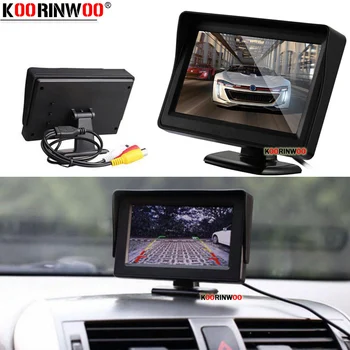 Koorinwoo Wireless 4.3 Inch LCD Auto Retrovizoare cu Monitor, 2 intrări Video DVD, VCR display pentru vizualizare Spate vehicul camera reverse Ecran