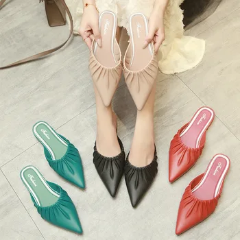 Koovan Femei Papuci 2020 Nou femeii a Subliniat Toe Jumătate Papuci de Moda Purta Pantofi Casual Pentru Fete Papuci Sandale