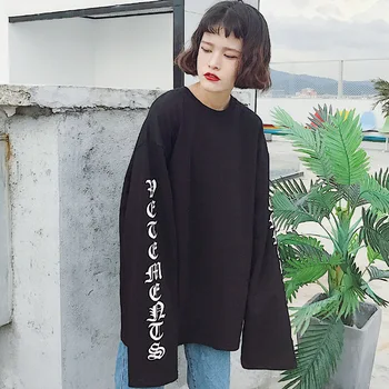 Kpop-coreean Celebritate același streetwear stil Harajuku sălbatice O-gât hoodies femei toamna subțire pulovere jachete haine doamnă