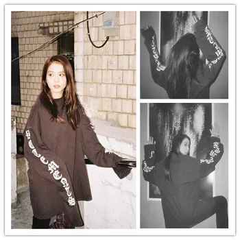 Kpop-coreean Celebritate același streetwear stil Harajuku sălbatice O-gât hoodies femei toamna subțire pulovere jachete haine doamnă