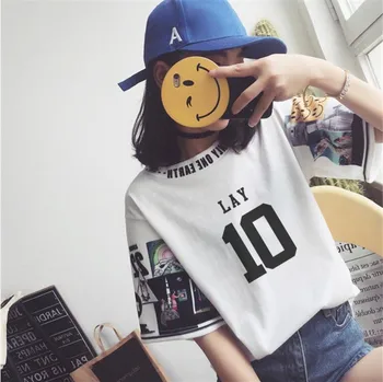 Kpop EXO 2020 Nouă Femei Vrac Tricouri K-pop Guler Rotund Harajuku Student Jumătate Maneca Topuri Tricou de Moda de Vara din Bumbac Tees